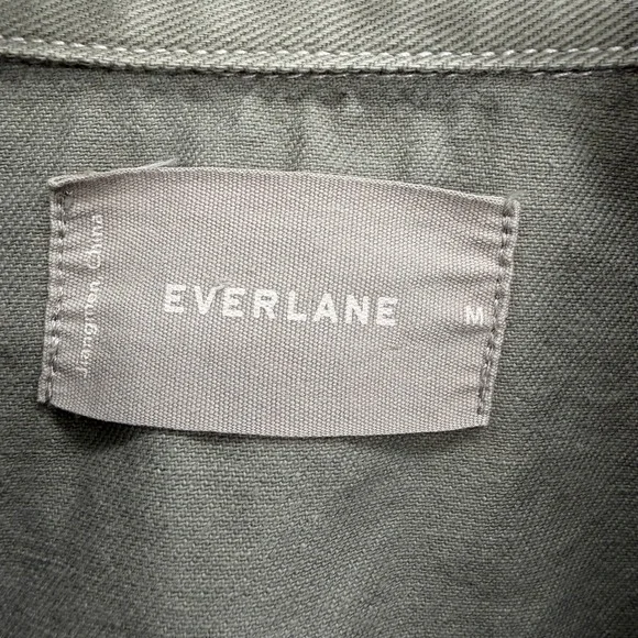 Everlane Canvas Cotton Relaxed Shirt Mens Size M Grey Button Up Workwear - Picture 4 of 9